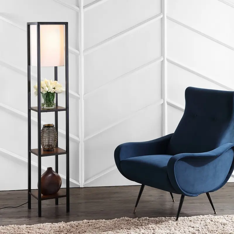 Safavieh Rista Shelf Floor Lamp - Cherry