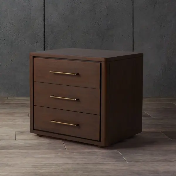 Safavieh Rosey 3 Drawer Wood Nightstand - Brown