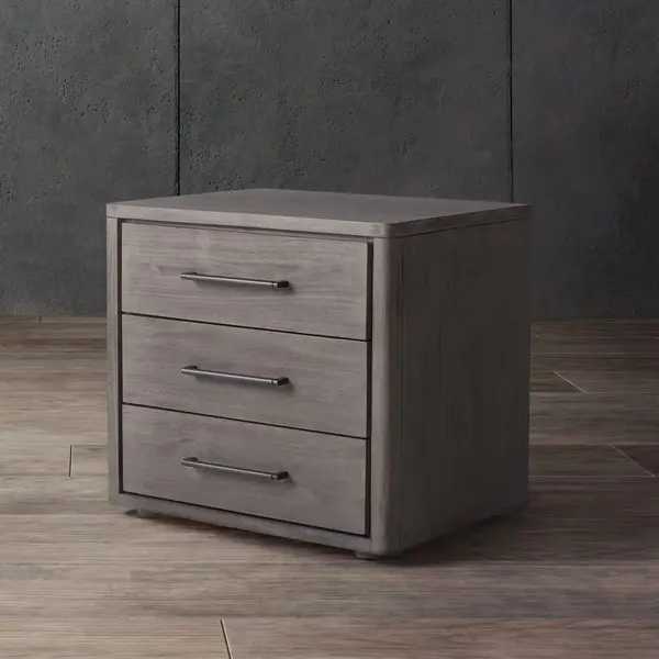 Safavieh Rosey 3 Drawer Wood Nightstand - Light Gray