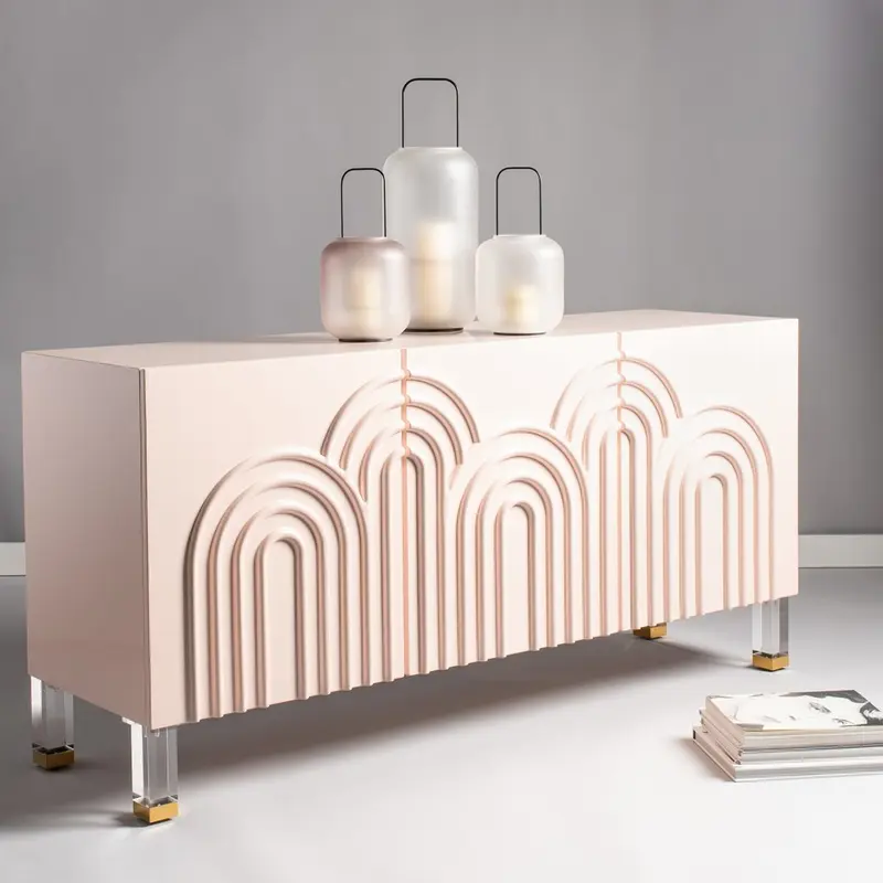 Safavieh Saturn Wave Acrylic Sideboard - Light Pink