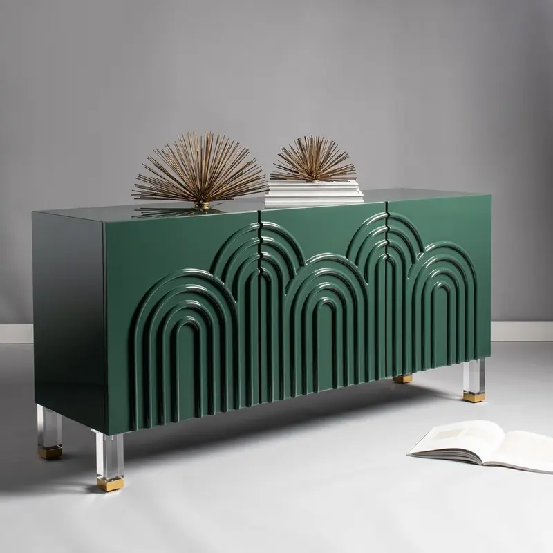Safavieh Saturn Wave Acrylic Sideboard - Moss