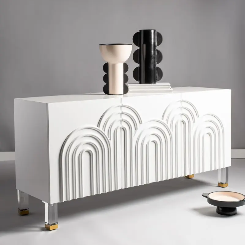 Safavieh Saturn Wave Acrylic Sideboard - White