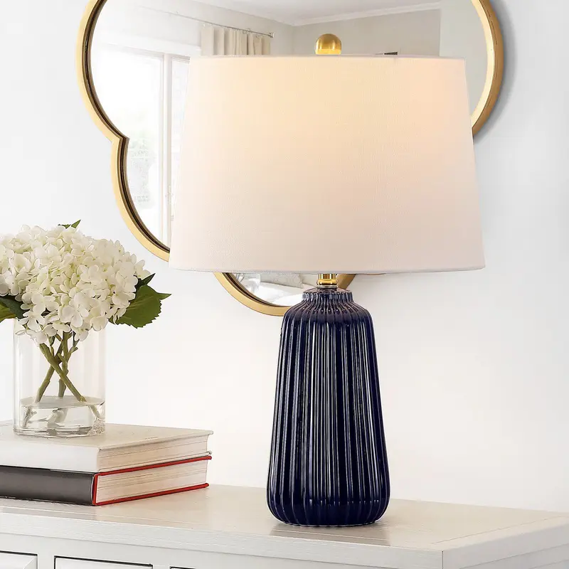 Safavieh Sawyer Ceramic Table Lamp - Navy Blue