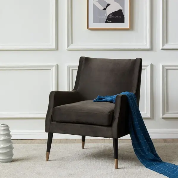Safavieh Sicily Velvet Arm Chair - Shale