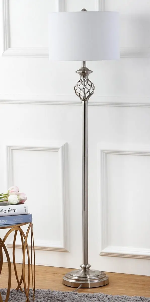 Safavieh Sophia 59.75-Inch H Floor Lamp - Nickel