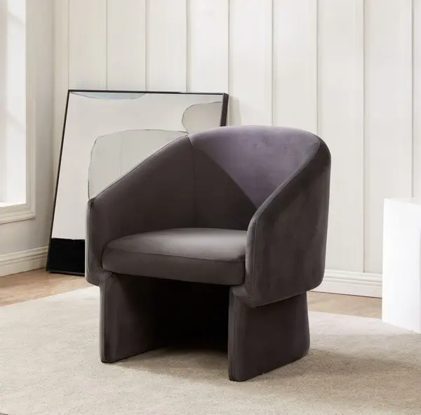 Safavieh Susie Barrel Back Accent Chair - Dark Gray