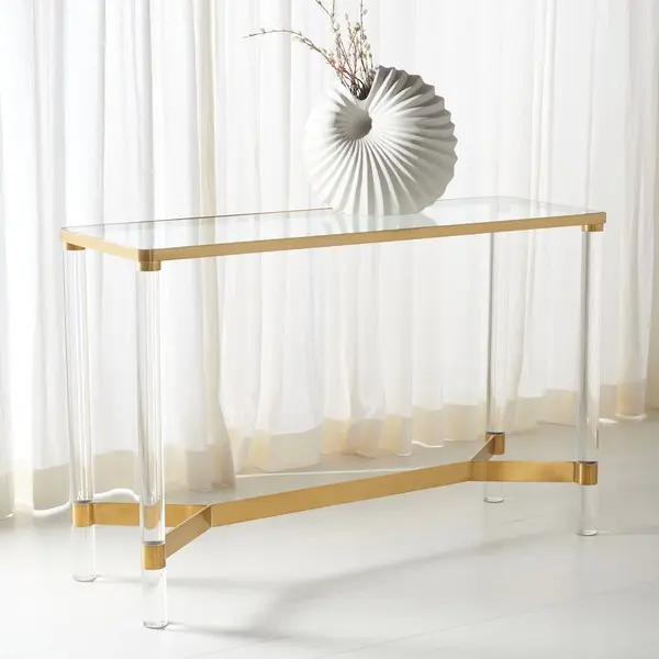 Safavieh Suzanna Acrylic Console Table - Brass