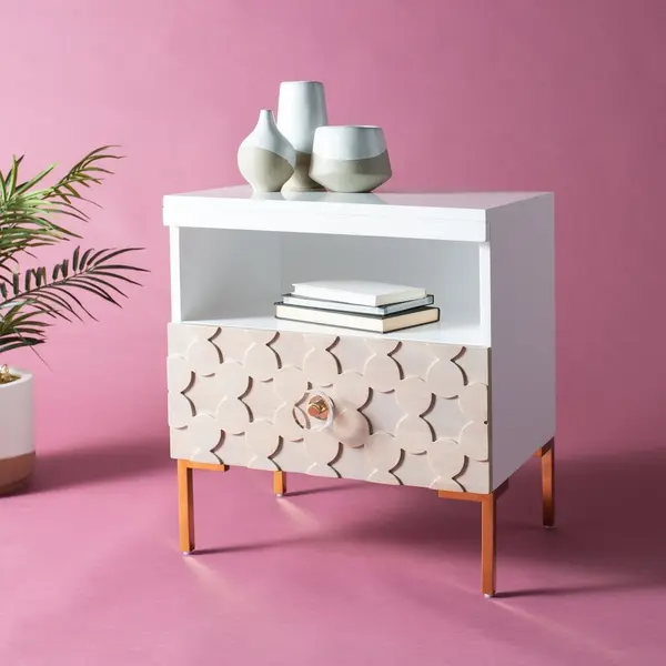 Safavieh Sylvie 1 Drawer Side Table - White