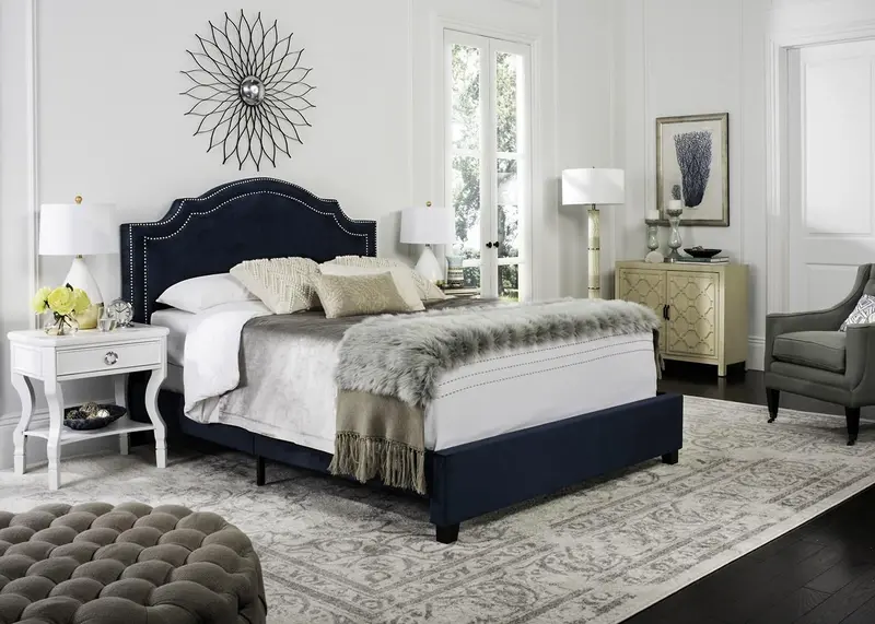 Safavieh Theron Bed Full Size - Navy