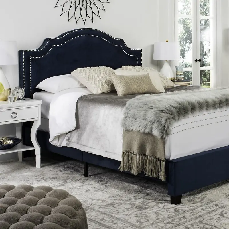 Safavieh Theron Bed Queen Size - Navy