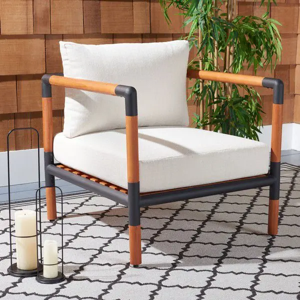 Safavieh Tommy Metal & Wood Patio Chair - Black