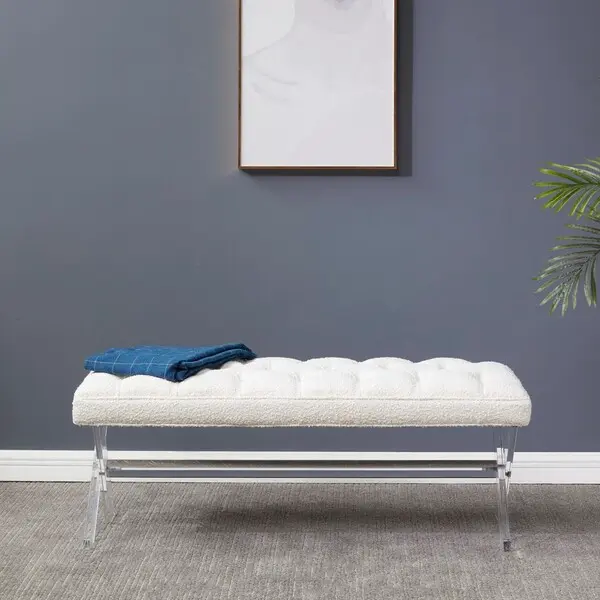 Safavieh Tourmaline Acrylic Bench - Ivory