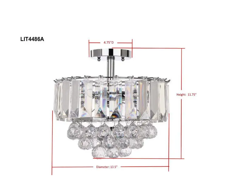 Safavieh Vaxcel 3 Lights Chrome Acrylic 13.5-Inch Dia Flush Mount - Chrome