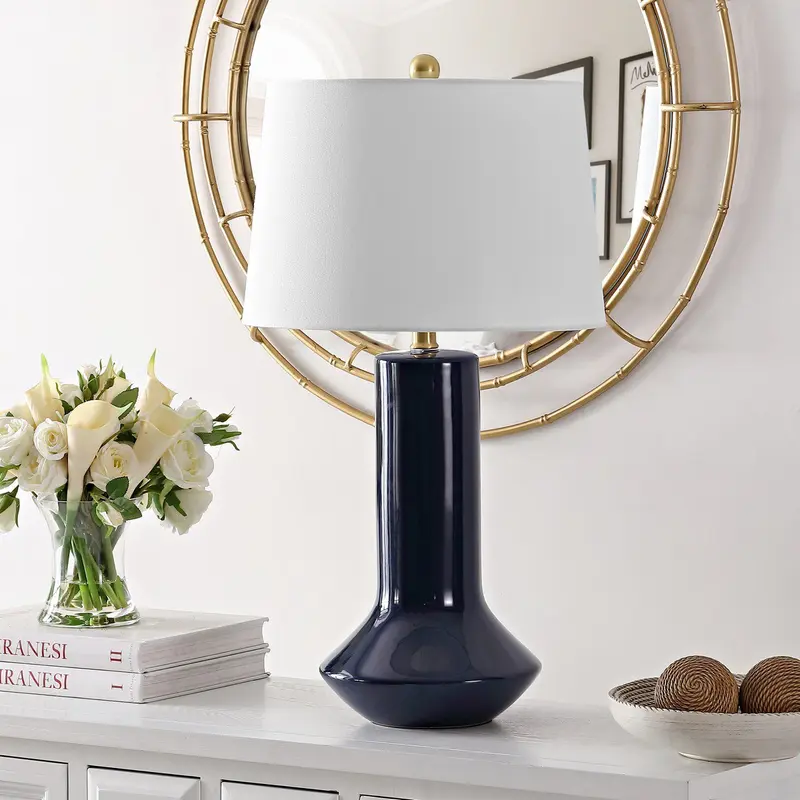 Safavieh Wells Ceramic Table Lamp - Navy Blue