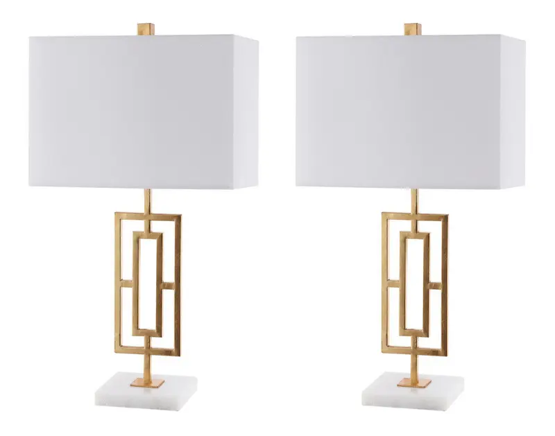 Safavieh Yara Iron Table Lamp Set Of 2 - Gold Leaf