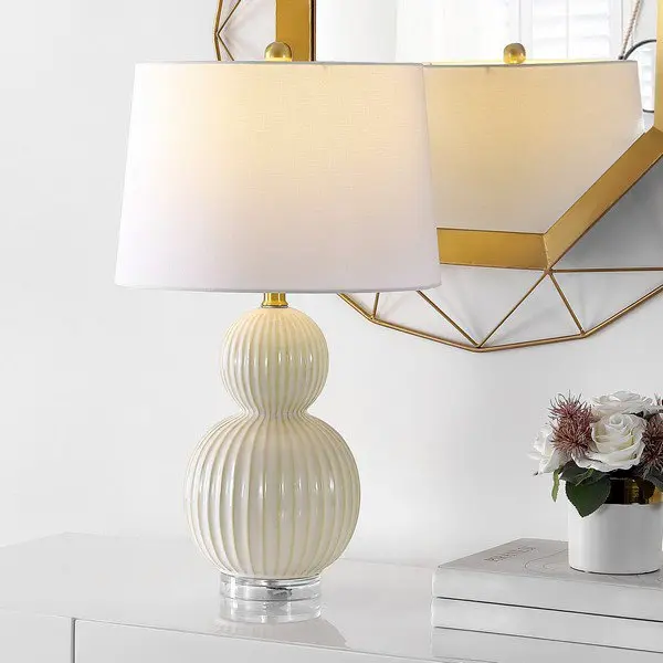 Safavieh Zarren, 25 Inch, Ivory, Ceramic Table Lamp - Ivory
