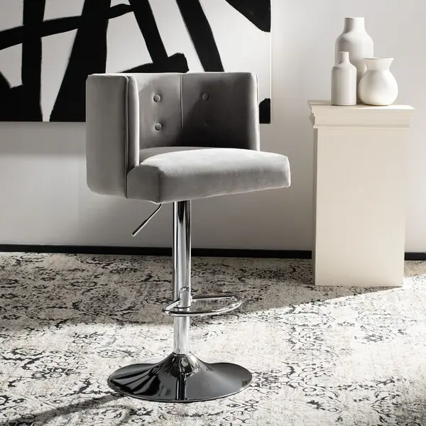 Safavieh Zayna AdjusTable Barstool - Light Gray
