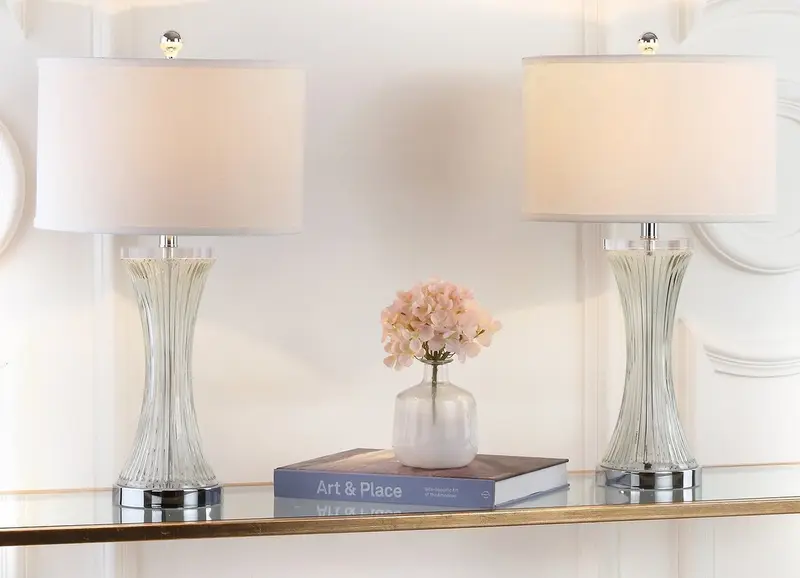 Safavieh Zelda 25-Inch H Glass Table Lamp Set Of 2 - Clear