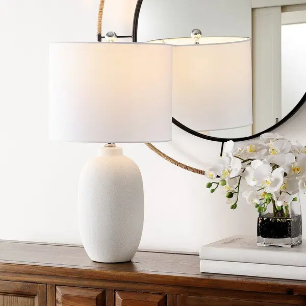 Safavieh Zema Table Lamp - Ivory