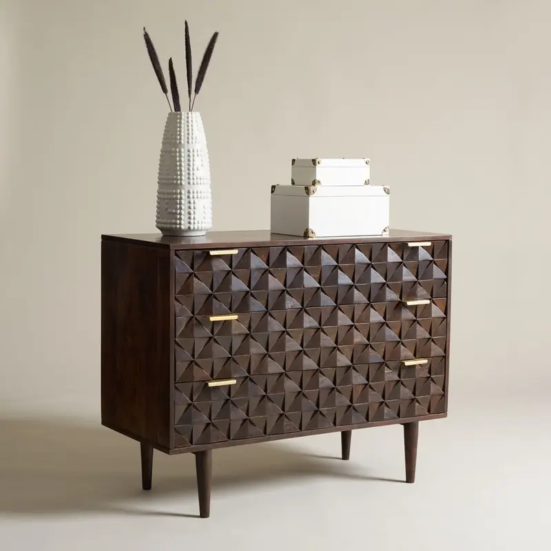 Safavieh Zinnia 3 Drawer Chest - Walnut