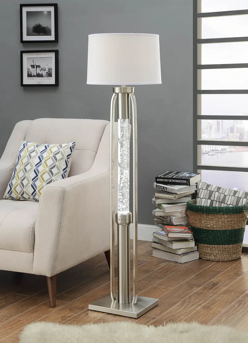 Sand Nickel Floor Lamp By Homeroots