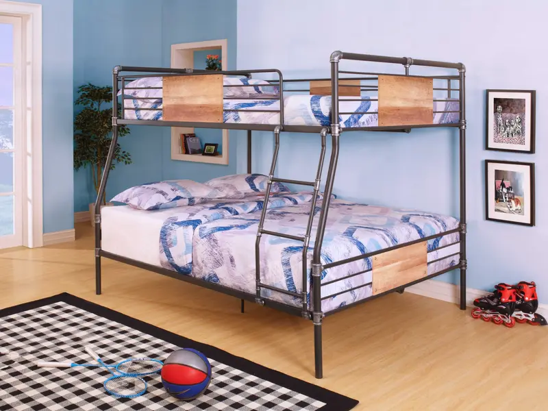 Sandy Black Dark Bronze Handbrushed Full Xl Over Queen Bunk Bed By Homeroots - 286144