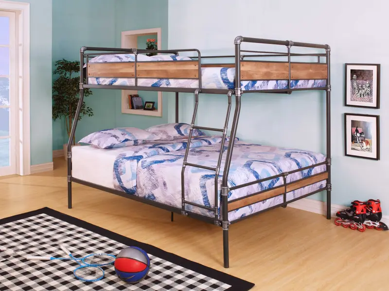 Sandy Black Dark Bronze Handbrushed Full Xl Over Queen Bunk Bed By Homeroots - 286146