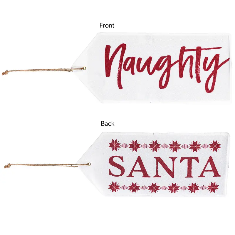 Santa, Naughty Reversible Door Tag,2dt1784fb