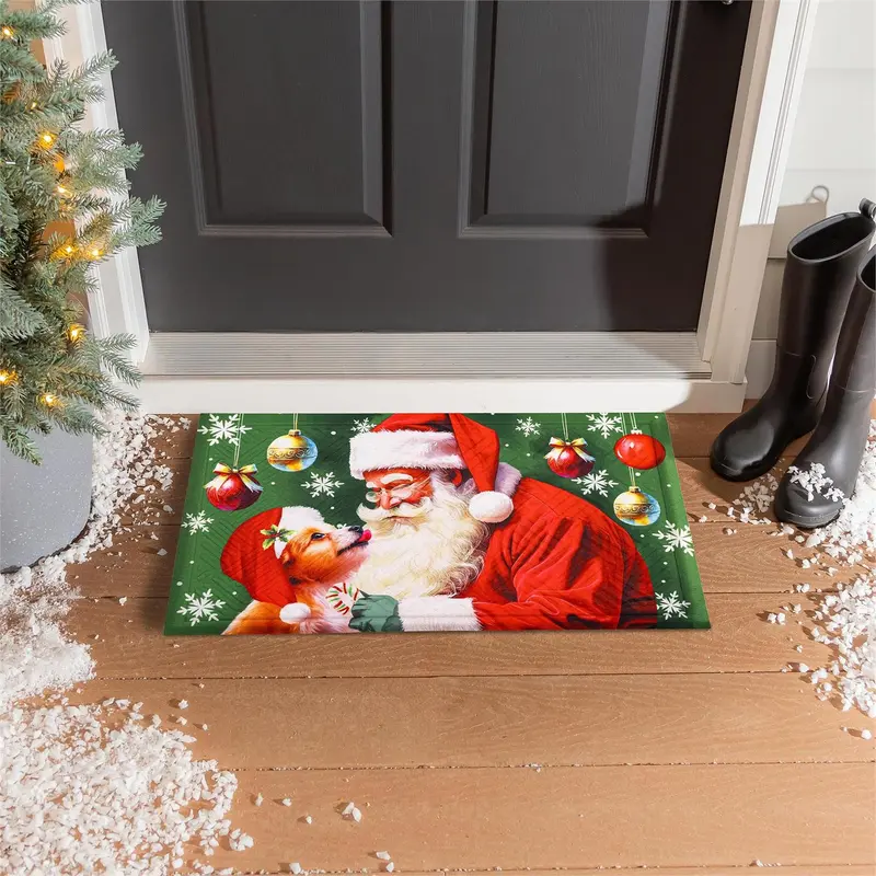 Santa & Olive Embossed Mat