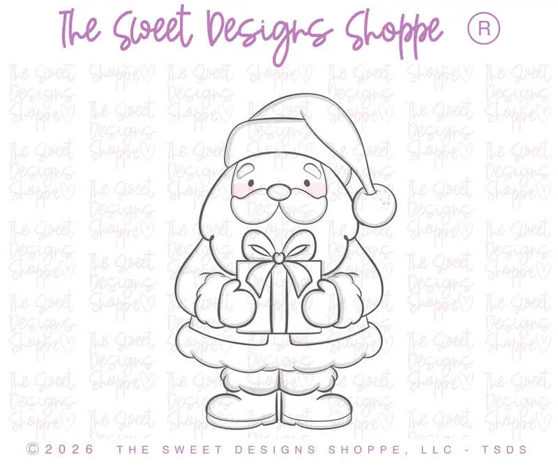 Santa with Present - Cookie Cutter