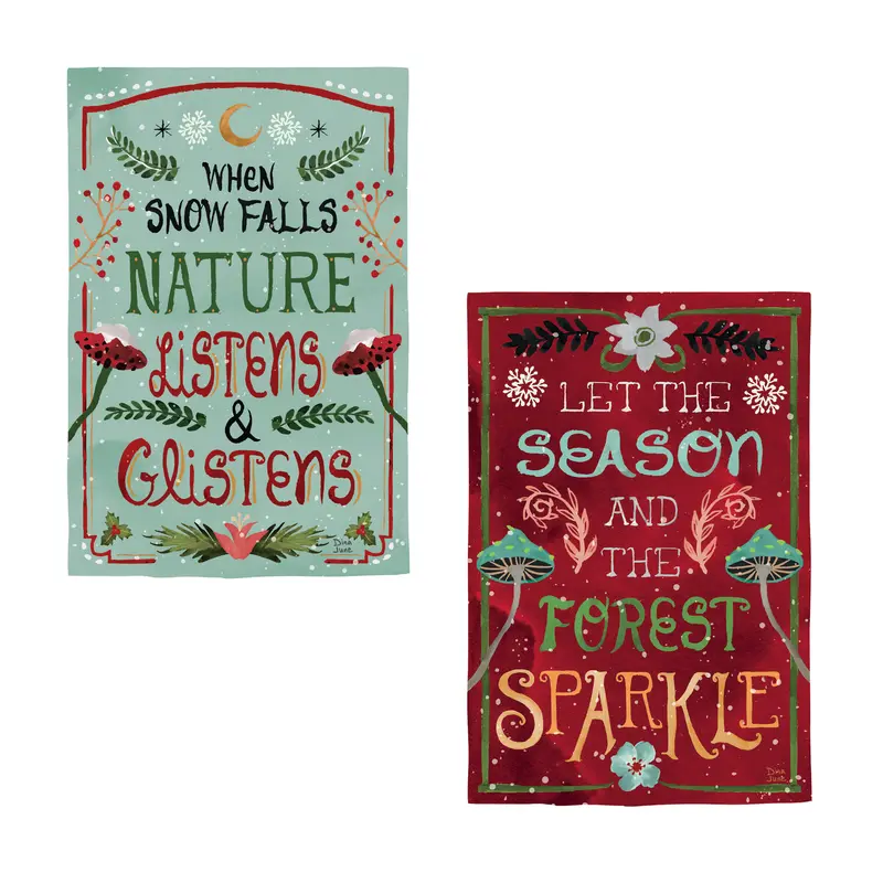 Santa's Forest of Wonder Reversible Burlap House Flag,13b12409fb
