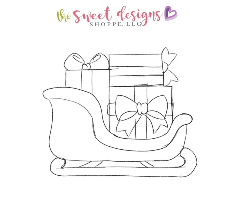 Santas Sleigh with Gifts - Cookie Cutter