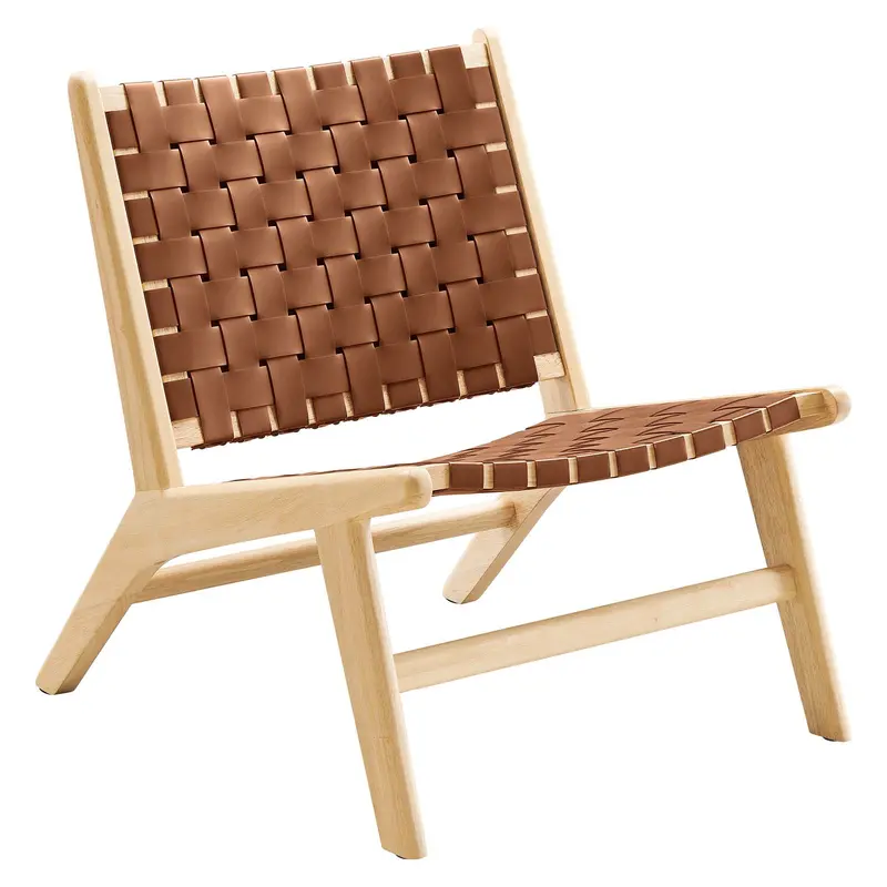 Saoirse Faux Leather Wood Accent Lounge Chair By Modway - EEI-6542