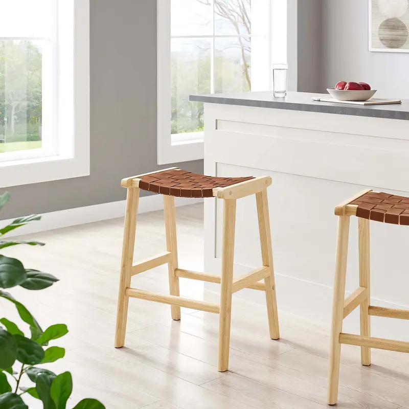 Saoirse Faux Leather Wood Counter Stool - Set of 2 By Modway - EEI-6547