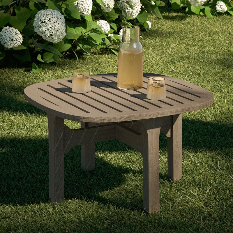 Saratoga Square Outdoor Patio Teak Wood Side Table by Modway