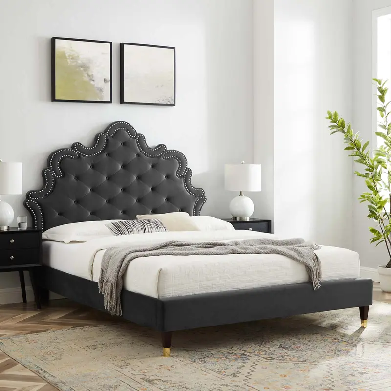 Sasha Button-Tufted Performance Velvet King Bed By Modway - MOD-6837