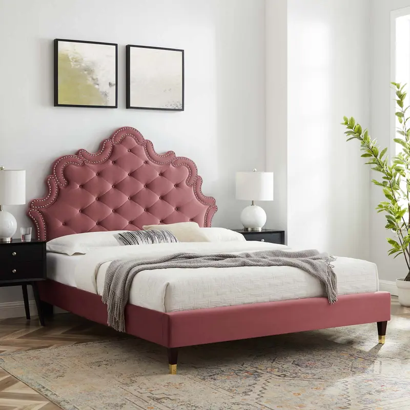 Sasha Button-Tufted Performance Velvet Queen Bed By Modway - MOD-6822