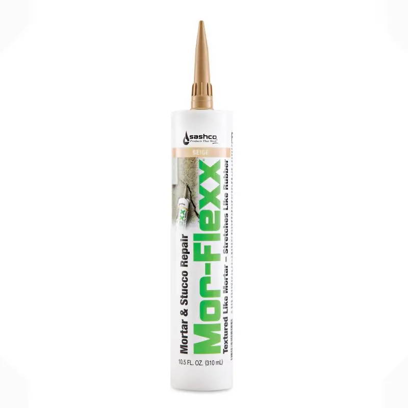 Sashco Mor-Flexx Beige Elastomeric Acrylic Latex Mortar and Stucco Repair Caulk 10.5 oz (Pack of 12) - Open Box