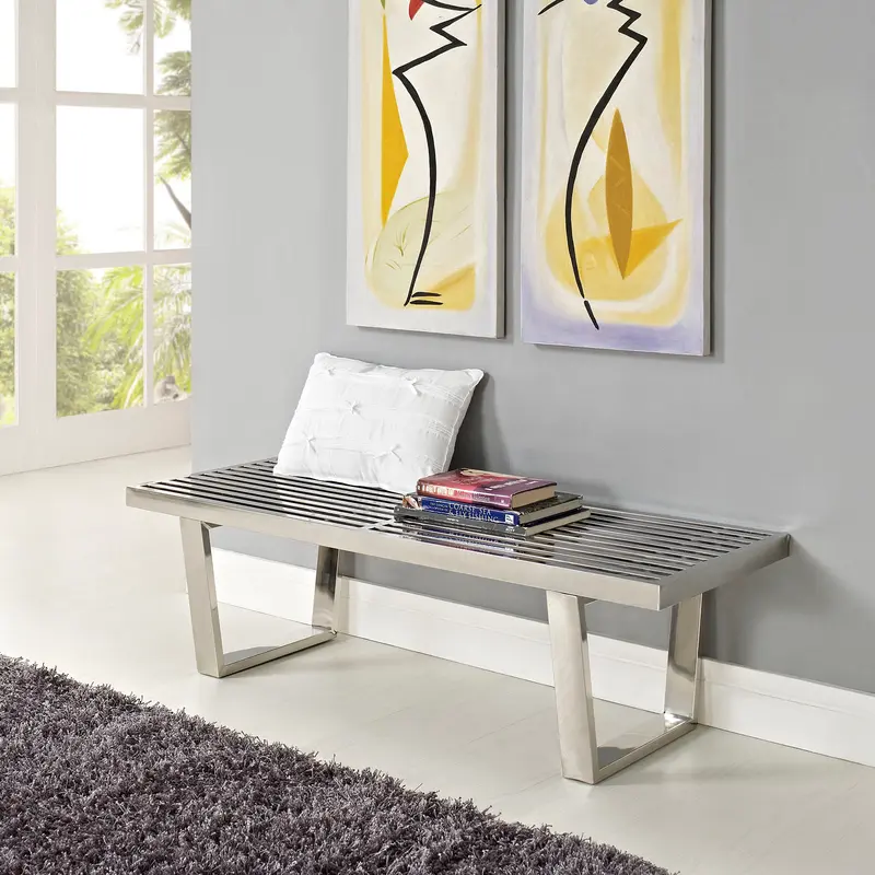 Sauna 4' Stainless Steel Bench By Modway - EEI-247