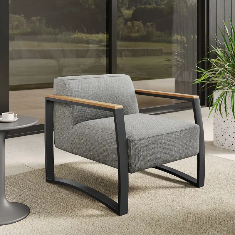 Sauve Outdoor Patio Aluminum and Fabric Armchair by Modway