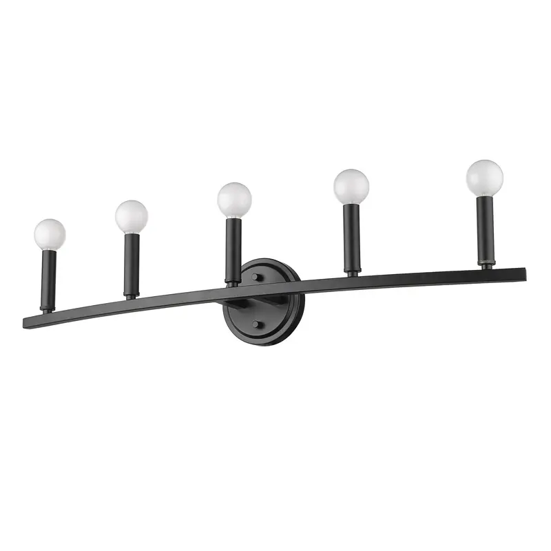 Sawyer 5-Light Matte Black Vanity By Homeroots