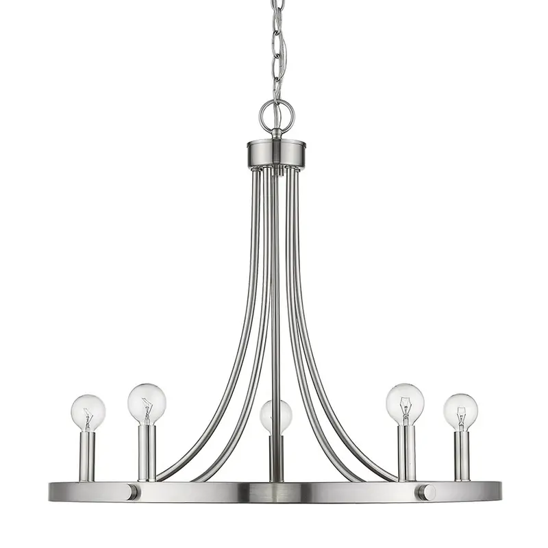 Sawyer 5-Light Satin Nickel Chandelier By Homeroots