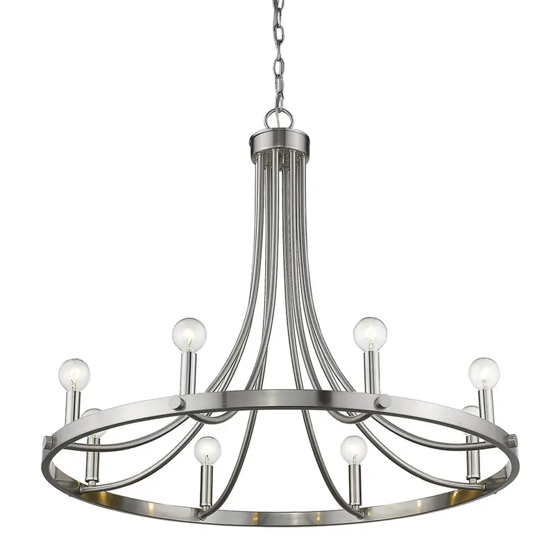 Sawyer 8-Light Satin Nickel Chandelier By Homeroots