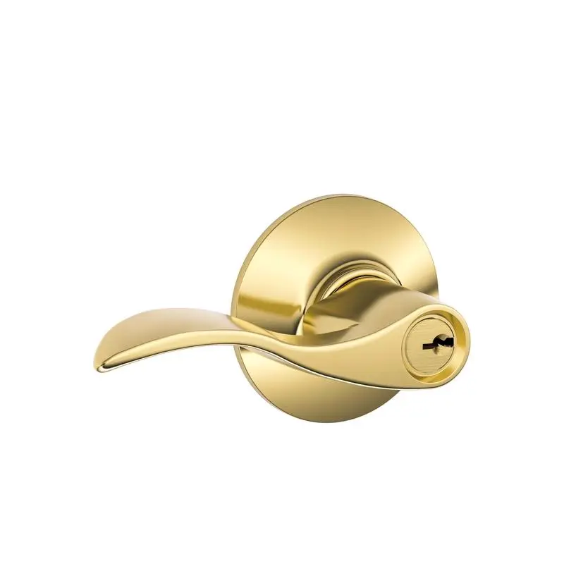Schlage Accent Bright Brass Entry Door Knob 1-3/4 in. - Deal of The Week