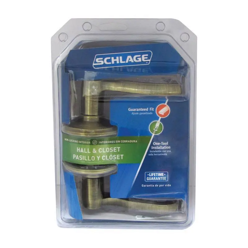 Schlage Flair Antique Brass Passage Lockset 1-3/4 in. - Deal of The Week
