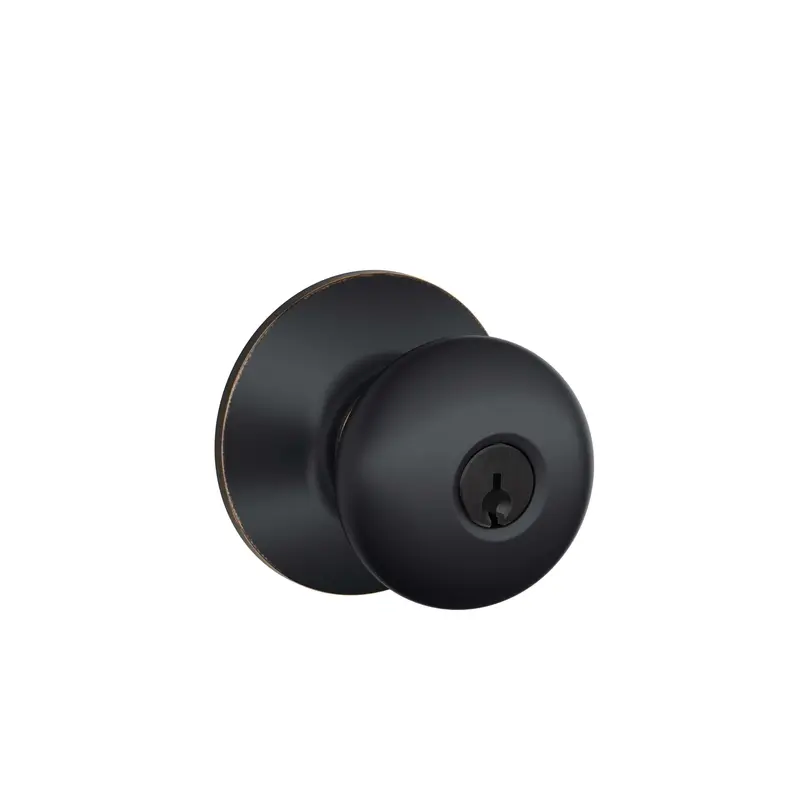 Schlage Plymouth Aged Bronze Entry Knobs KD4 1-3/4 in. - Open Box