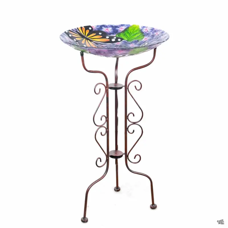 Scroll Metal Birdbath Stand
