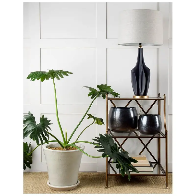 Sculptural Slate Blue Table Lamp By Homeroots