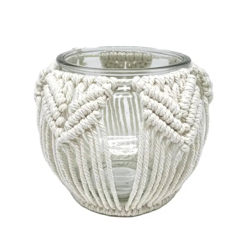 SDS 6.69X4.72 Macrame Woven Glass Vase
