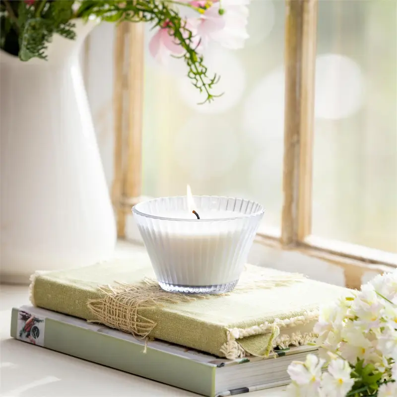 SDS HD 7oz Ribbed Cupcake Glass Candle Ancient Water